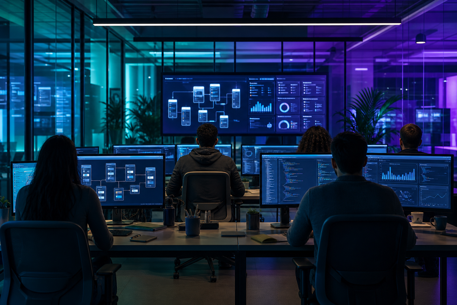 Product team collaborating on software delivery